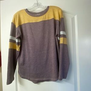 So Colorblock Sweater in Purple and Yellow